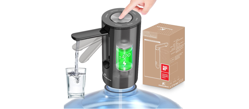 KitchenBoss-Dispensador de Agua Electrico-Bomba Agua Garrafa: Dosificador Agua  Garrafas Portable, Carga Tipo C, Dosificador de Agua para Botellas de  3.8-18.9 litros, Gris Plateado : : Hogar y cocina
